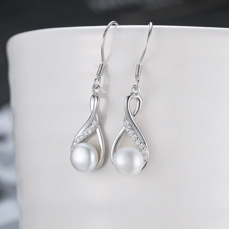 Серьги из жемчуга, колье, комплект, модная цепочка для ключницы, аксессуар, серебро 925 пробы, легкий люксовый стиль, опт