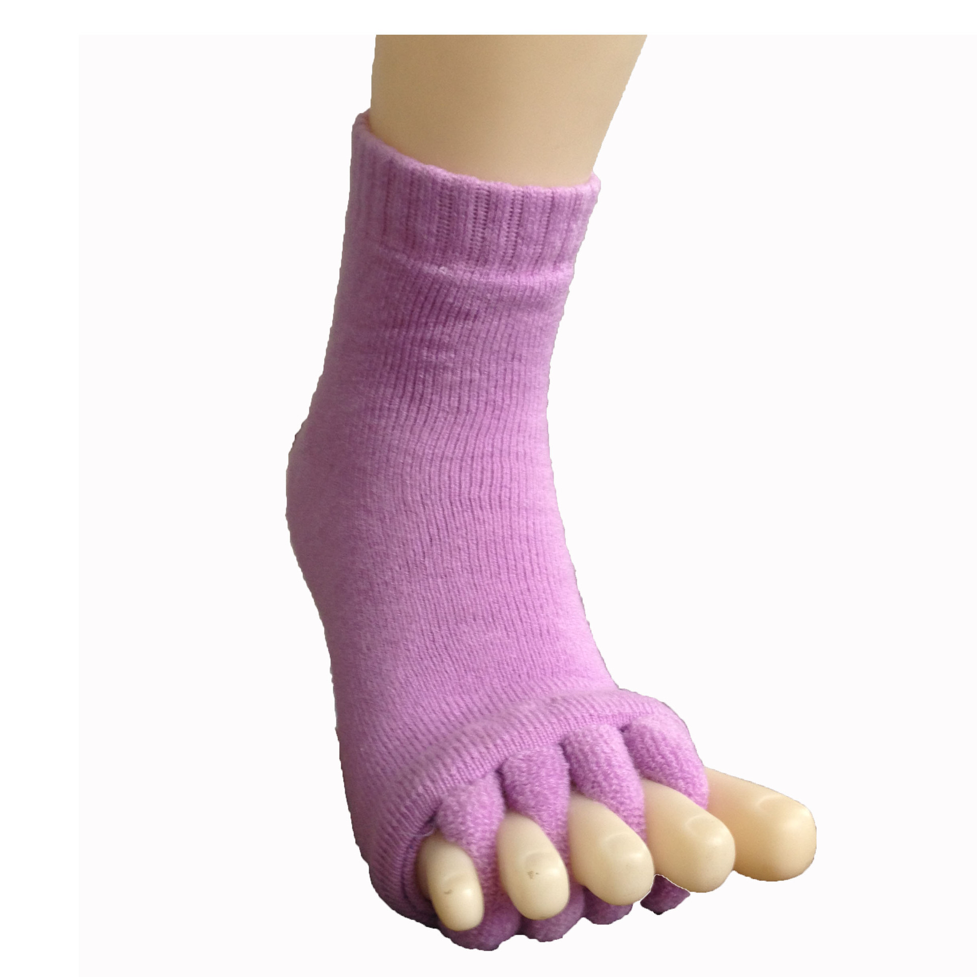 Calcetines del dedo del pie japoneses y coreanos calcetines del dedo del pie de la yoga del masaje DE LA SALUD calcetines del dedo del pie del algodón de acrílico suave de las mujeres calcetines abiertos del dedo del pie