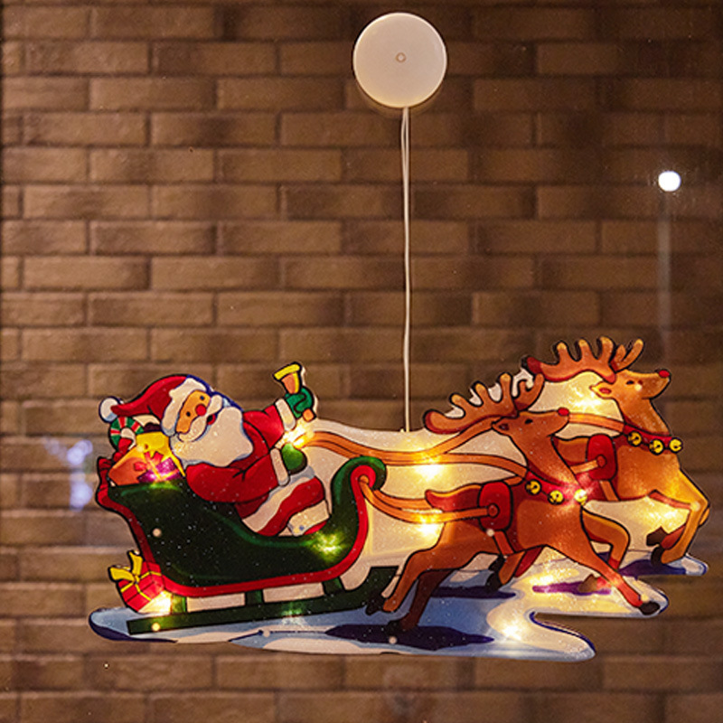 Amazon Venta caliente LED cocina ventana lechón luces colgantes luces de Navidad luces de colores decoración navideña escena ambiente luces