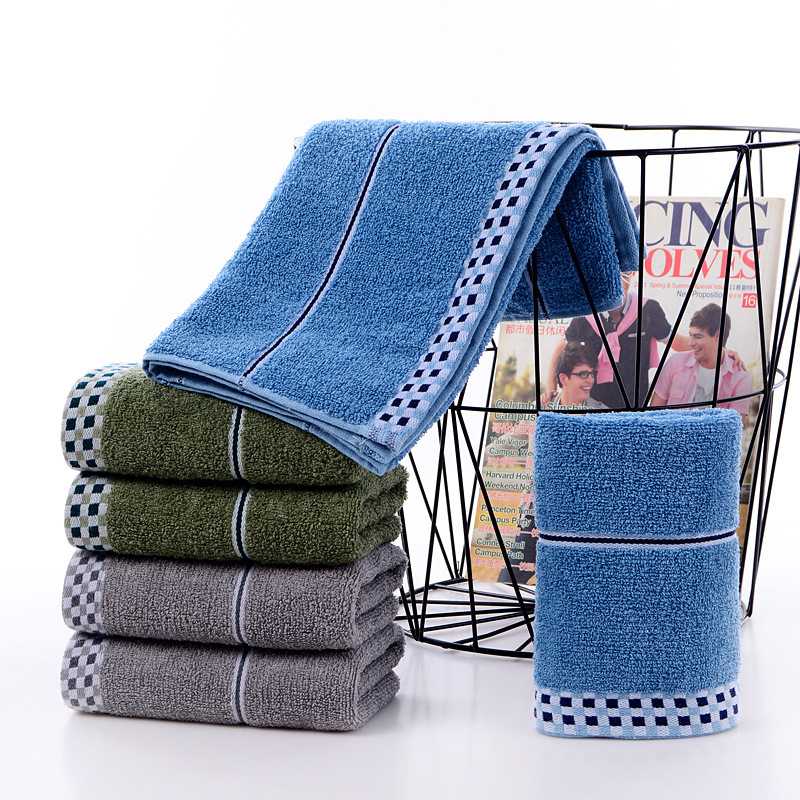 Cotton towel stall gift towel houndstooth towel thickened absorbent jacquard towel factory wholesale