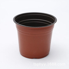 Manufacturer supplies PP simple seedling plastic two-color small flower pots, green plant gardening supplies soft absorbing plastic seedling pots
