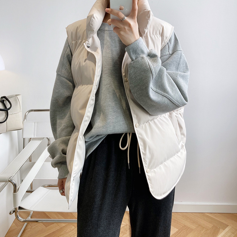 Luxi Korean Down Cotton Vest Women's Short Autumn and Winter Loose Outer Wear Cotton-padded Jacket Vest Cotton Vest 709 Luxi Korean Down Cotton Vest Women's Short Autumn and Winter Loose Outer Wear Cotton-padded Jacket Vest Cotton Vest 709