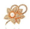 High-end accessory, brooch from pearl with bow lapel pin, fashionable clothing, Korean style