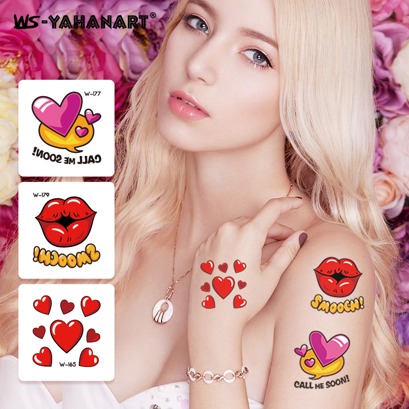 Tatuajes Temporales para Brazo Infantiles de Papel de Transferencia de Agua para Día de San Valentín image 3