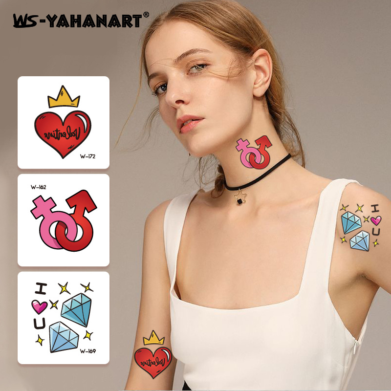 Tatuajes Temporales para Brazo Infantiles de Papel de Transferencia de Agua para Día de San Valentín image 4