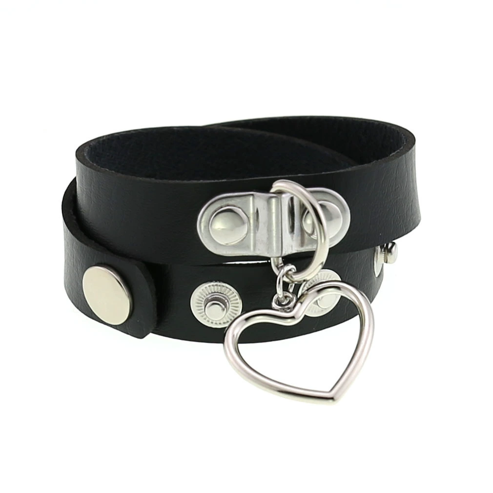 Ожерелье-ожерелье-choker из искусственной кожи PU с сердечком, регулируемая длина 32–39.5 см, 16 цветов
