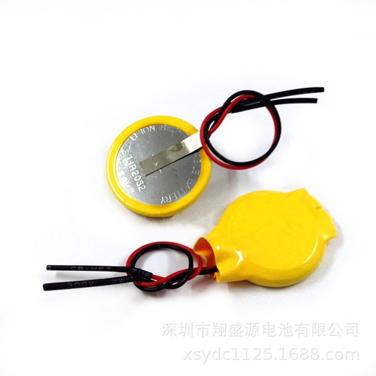 源头厂家现货LIR2032带线充电电池全新高循环LIR2032出线纽扣电池