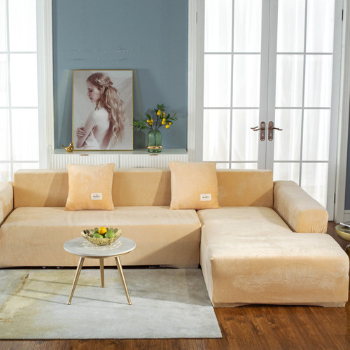 Foreign trade thickened plush solid color sofa cover elastic anti-slip integrated sofa cover all-inclusive imperial concubine combination cover