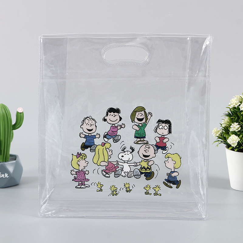 厂家直销PVC透明卡通手提袋 专业生产礼品袋啤酒袋 饰品收纳袋子