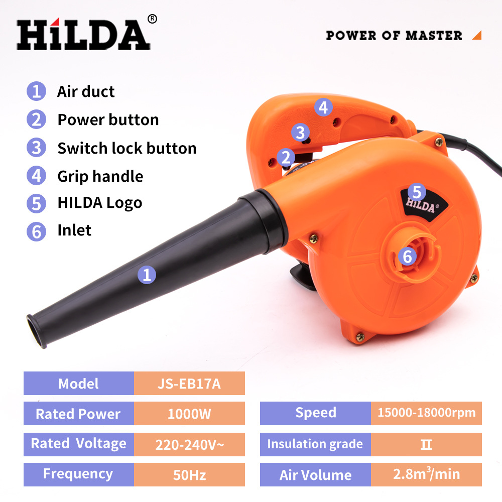 Nueva Hilda secador de pelo colector de polvo industrial de alta potencia de limpieza de velocidad ajustable de soplado de cenizas y succión de doble propósito multifuncional