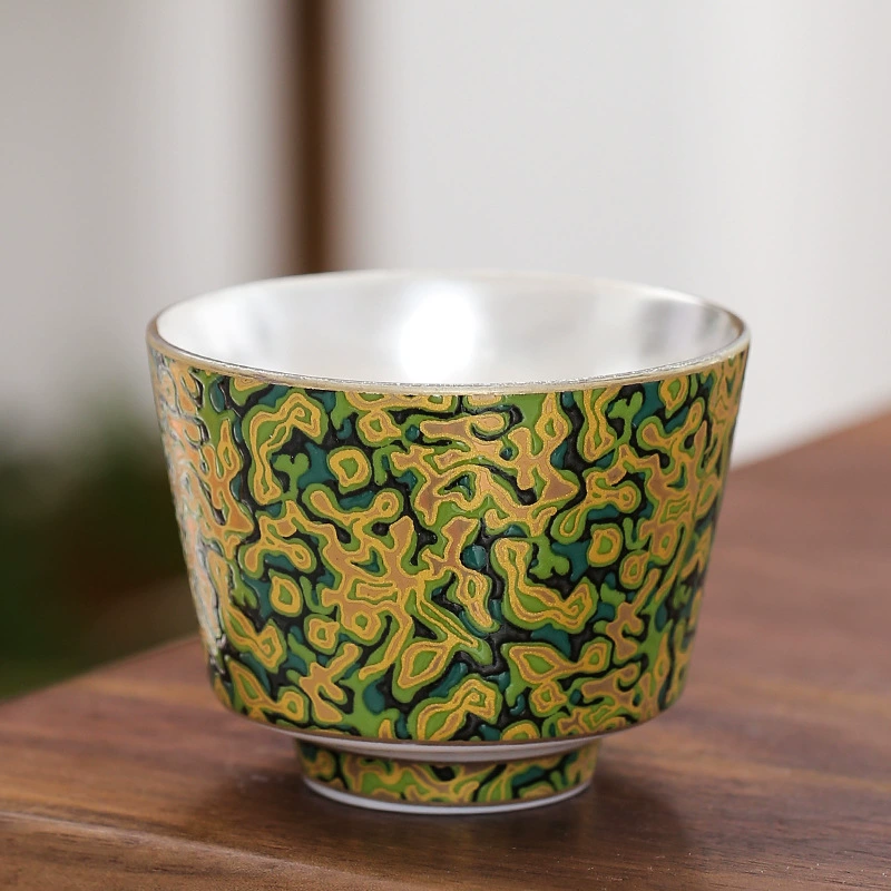 Tea Cup Ceramic Gift Set, Chinese Style with 925 Silver Accent, Gift Box, Custom Options