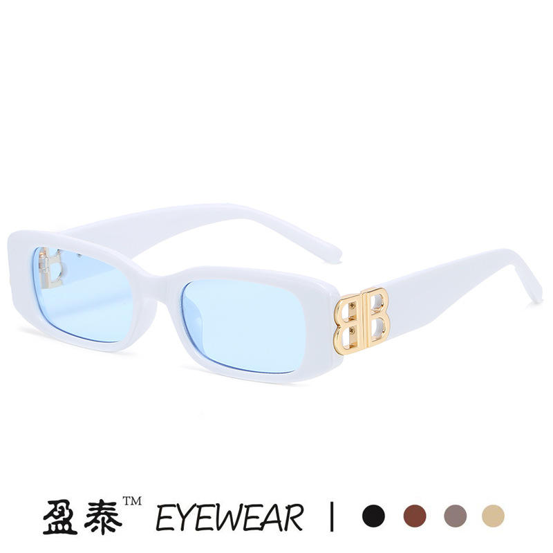New B Family European and American Retro Small Frame Sunglasses Female Internet Celebrity Street Photography Square Sunglasses Cross-Border Versatile Sunglasses