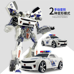 錦江變形玩具擎天黃蜂大號警車聲光版金剛汽車機器人男孩手辦玩具