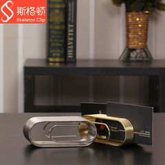 skeleton clip metal European and American export electroplating business card display box card storage seat hollow business card holder