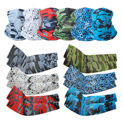 Outdoor sun protection ice silk cycling mask sunshade sleeves two-piece set versatile multi-functional magic headscarf sleeve combination