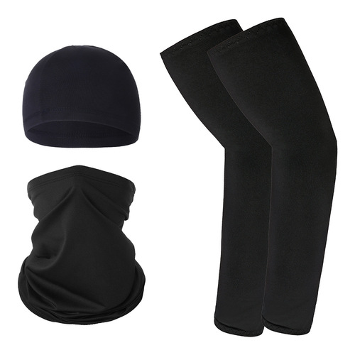 Ice silk cycling cap, cycling mask, sun protection sleeves combination, outdoor sports cycling sleeves, small hat and scarf