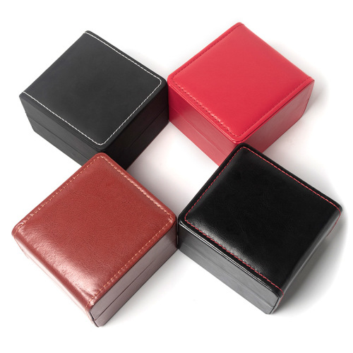 Yuanchang black rounded corner watch box pu leather watch box leather watch box jewelry box portable watch box cross-border wholesale