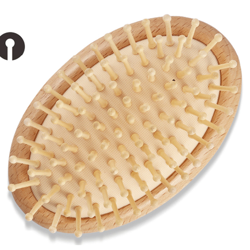Haya oval peine airbag masaje peine cojín de masaje Dashboard peine maquillaje Pelo Rizado peine madera