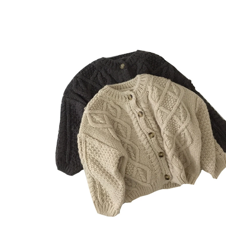 Детский кардиган-поджак с длинным рукавом (MTinyQueen) с вязаным по типу cable-knit, защита от солнца, корейский стиль, 80–130 см