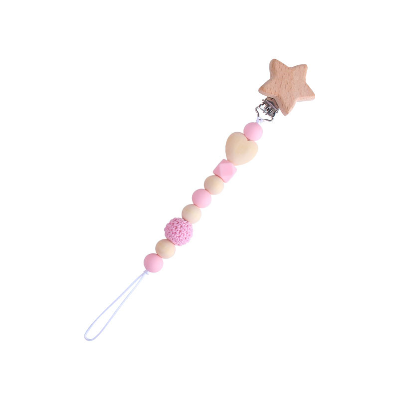 DIY sonajero de cinco puntas estrella juguete cuna cochecito coche colgando accesorios bebé chupete cadena mordedor juego molar