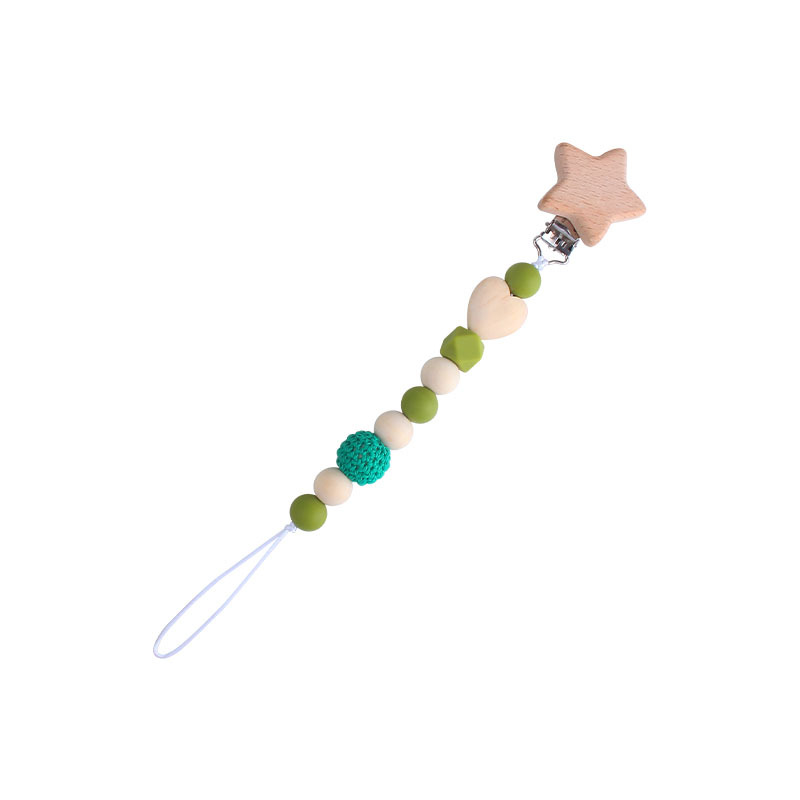 DIY sonajero de cinco puntas estrella juguete cuna cochecito coche colgando accesorios bebé chupete cadena mordedor juego molar