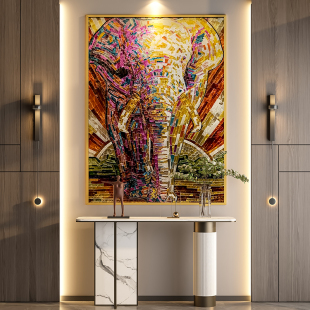 Modern Entrance Entrance Entrance Aisle Mural Restaurant High-end Auspicious Vientiane Living Room Wall Hanging Painting Pure Hand-painted Hotel Oil Painting