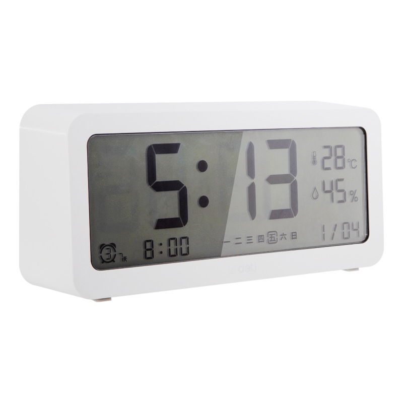Deli 8827 reloj despertador electrónico simple dormitorio de los niños luminoso digital inteligente reloj para estudiantes image 5