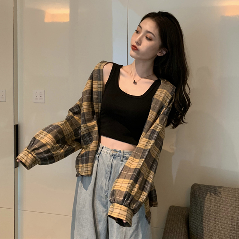 小吊带背心女夏外穿设计感运动短款辣妹打底内搭黑色无袖t恤上衣