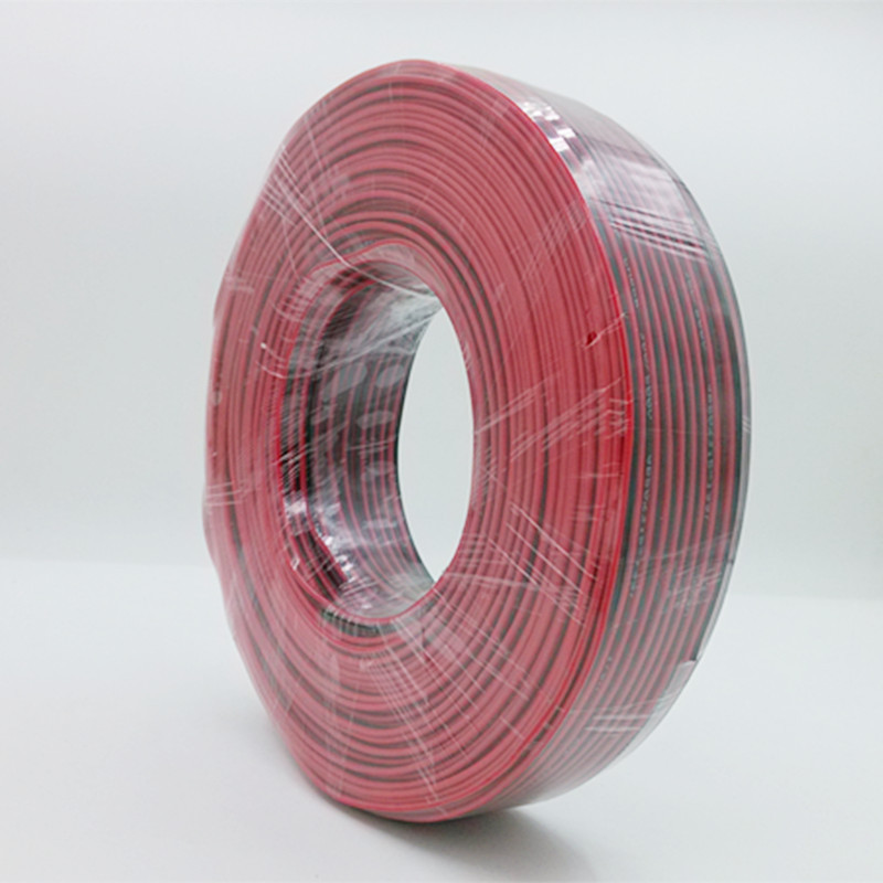 工厂供应 RVB 2*0.5平方铜包铝LED电源线 红黑双并音响线 100米