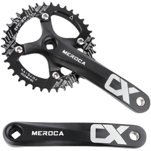 MEROCA mountain bike square hole crank positive and negative teeth 104BCD modified single disc crankset 8/9/10/11 speed