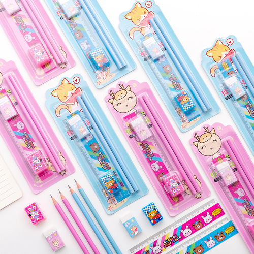 Factory Direct Sale Stationery Set of 5 Pieces, Kindergarten Prize, Elementary School Study Supplies, Excellent Gift, Wholesale