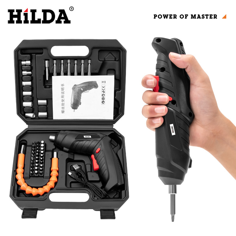 HiLDA multifunción recargable de litio destornillador mini destornillador traje destornillador eléctrico