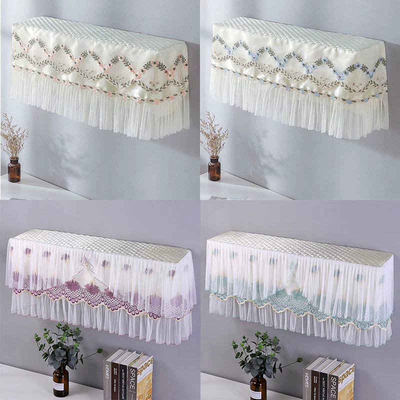 Летний топ-сетчатый ботинок, тканевый чехол для кондиционера с кружевной кромкой, противообрастающий и пыленепроницаемый чехол для кондиционера, тканевый чехол