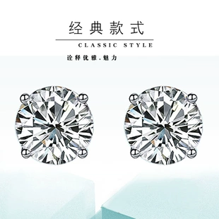 Серьги-гвоздики с одним фианитом 50 баллов серебро