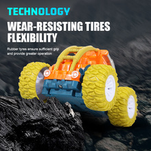 亚马逊新款翻转两面遥控车360度旋转迷你卡通汽车模型儿童遥控车