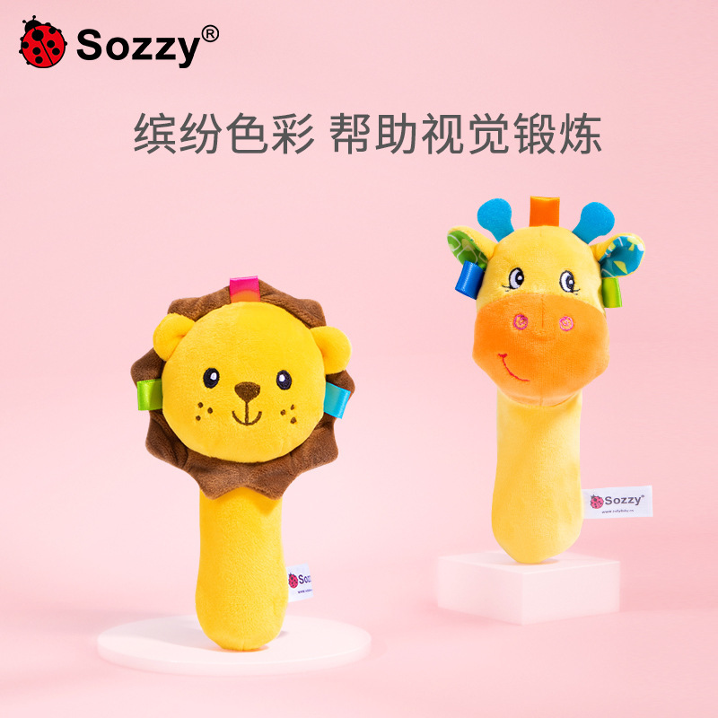 Bebé interacción padre-hijo educación temprana sonajero bebé de peluche sonajero juguete BB Dispositivo de sonajero en stock al por mayor