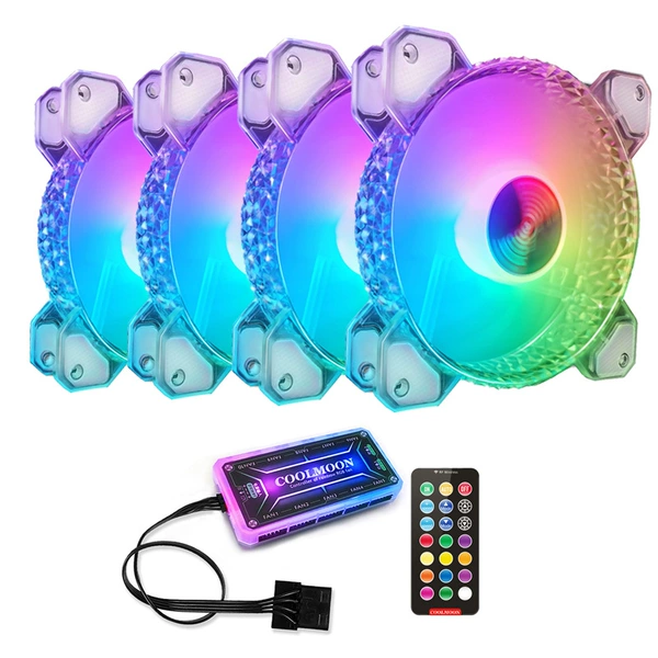 4 crystal diamond RGB fans+1 set of standard controller
