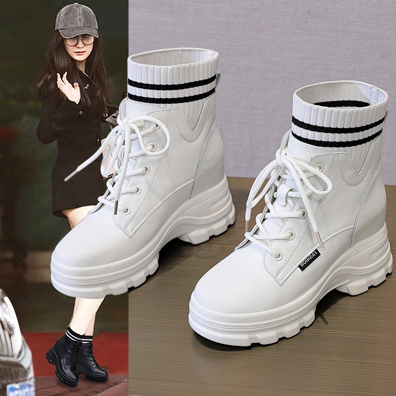 Genuine Leather Martin Boots for Women, 2025 New Autumn and Winter Style, Fleece-Lined, British Style, Versatile, Height-Increasing Short Boots, Autumn Shoes Genuine Leather Martin Boots for Women, 2025 New Autumn and Winter Style, Fleece-Lined, British Style, Versatile, Height-Increasing Short Boots, Autumn Shoes