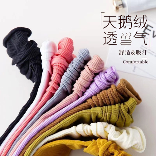 Pile socks women's thin ice socks solid color socks women's mid-calf socks summer white stockings ice stockings long summer