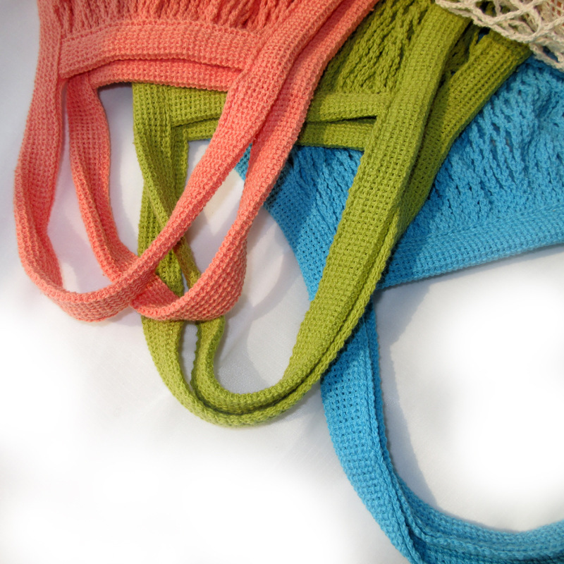 En stock Amazon bolsa de malla de algodón bolsa de algodón Portátil Bolsa de malla de algodón supermercado bolsa de malla de verduras y frutas bolsa de compras