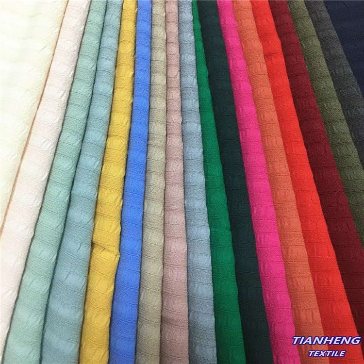 H-8600#春秋人丝横条邹提花 时装女装衬衫家居服童装连衣裙面料