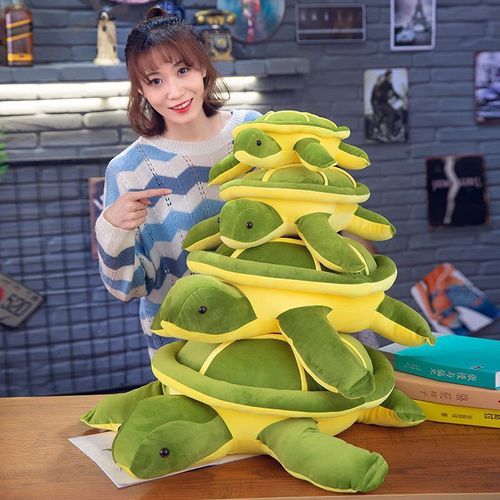 Small Turtle Plush Toy, Down-Filled Soft Body Pillow, Throw Pillow, Back Support Cushion, Big-Eyed Turtle Stuffed Animal, Children's Cloth Doll