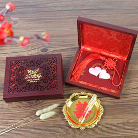 结婚证收纳盒送新人婚庆礼物雕刻字珍藏工艺品木质礼盒礼品盒包装