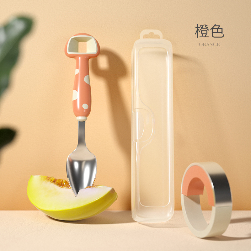 316 버섯 긁기 숟가락 오렌지 오렌지