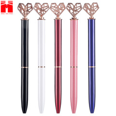 金屬圓珠筆愛心筆創意廣告筆金屬筆可印刷logo桃心配件