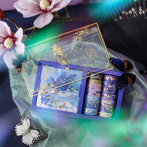 Fuyou 10×10 Sticker Tape Gift Box Luoshen Fu Series Bronzing Fantasy Student Account Decoration Stickers