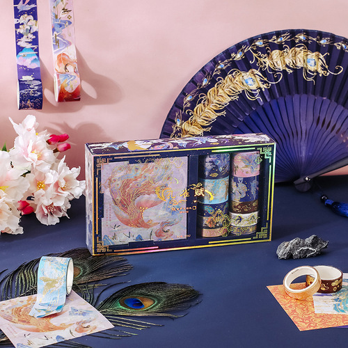 Fuyou 10×10 Sticker Tape Gift Box Luoshen Fu Series Bronzing Fantasy Student Account Decoration Stickers