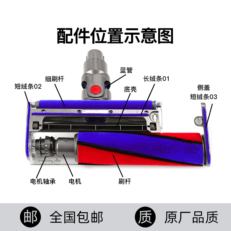 Aplicable a Dyson aspiradora accesorios de succión cabeza suave tira V6V7V8V10V11 Burr tira de reparación