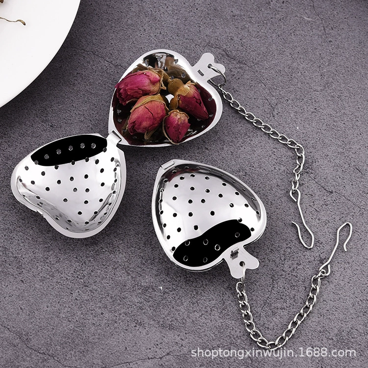 Чайный шарик в форме сердца из нержавеющей стали, сливной чайный фильтр для офиса, чайный фильтр, шарик для специй, заварочный чайник, аксессуары для чайного набора