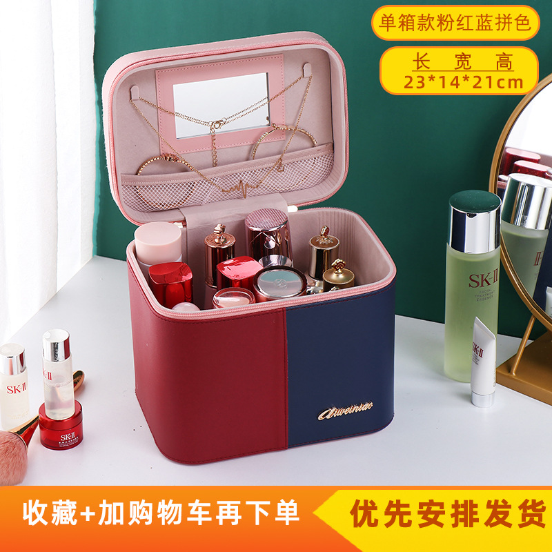 2023 nuevo color a juego bolsa de cosméticos portátil de gran capacidad para mujeres a prueba de polvo multi-funcional caja de almacenamiento de uñas profesional al por mayor image 10